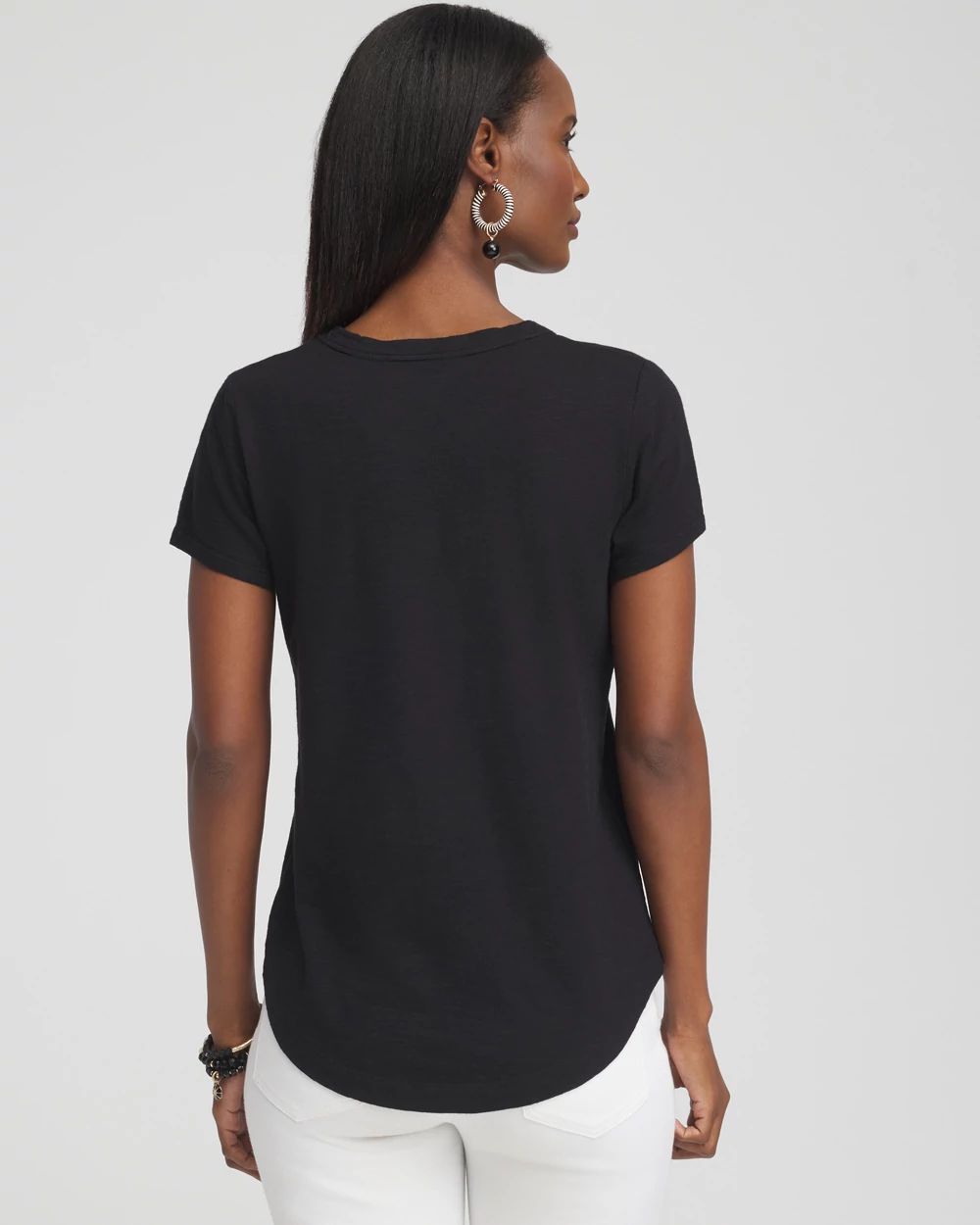 Cap Sleeve V-neck Tee click to view larger image.