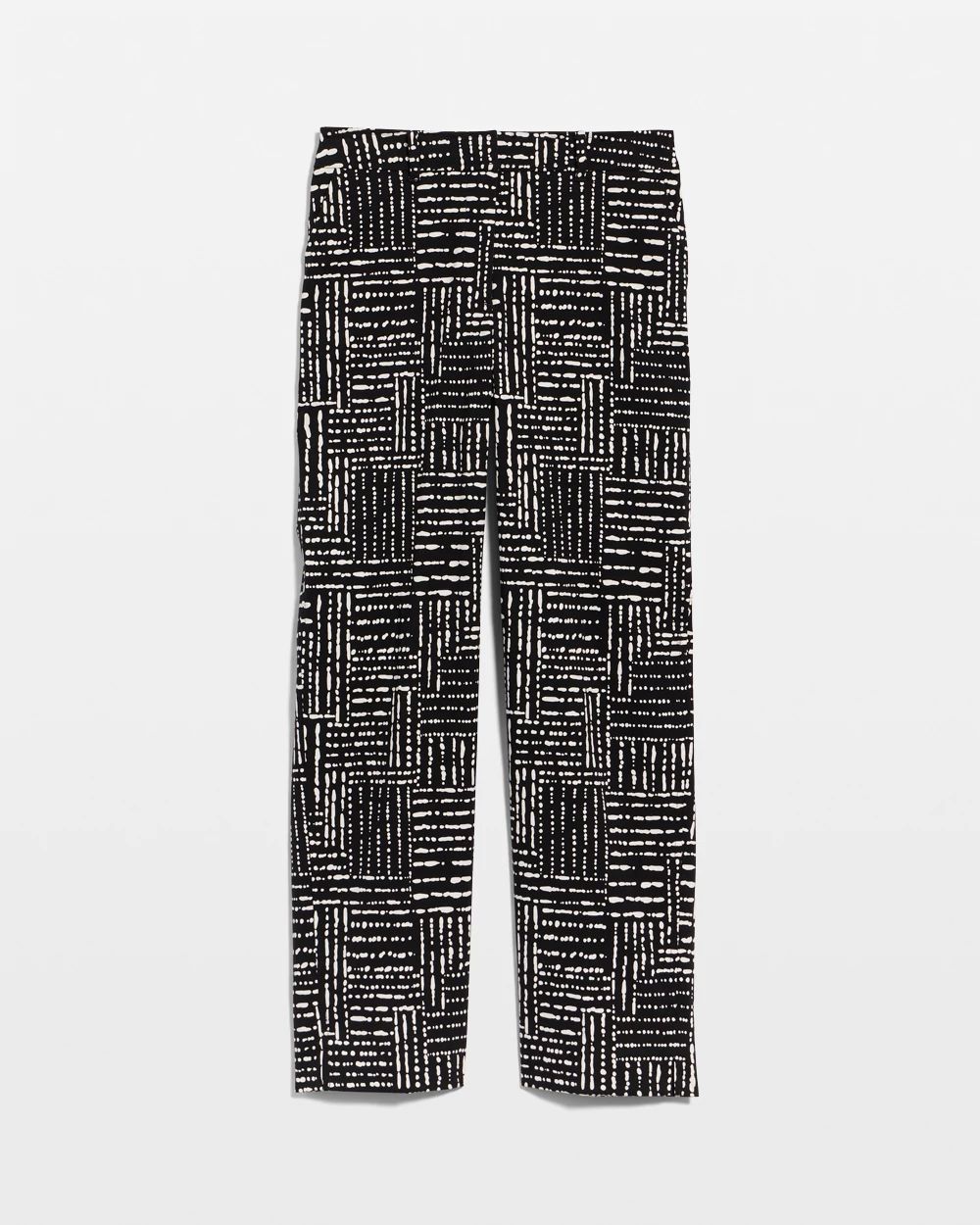 Emme Fly Front Straight Printed Crop Pants click to view larger image.