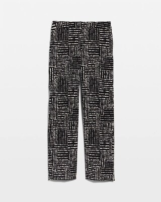 Emme Fly Front Straight Printed Crop Pants click to view larger image.