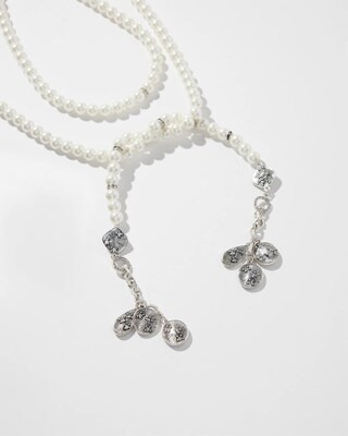 Faux Pearl Lariat Necklace