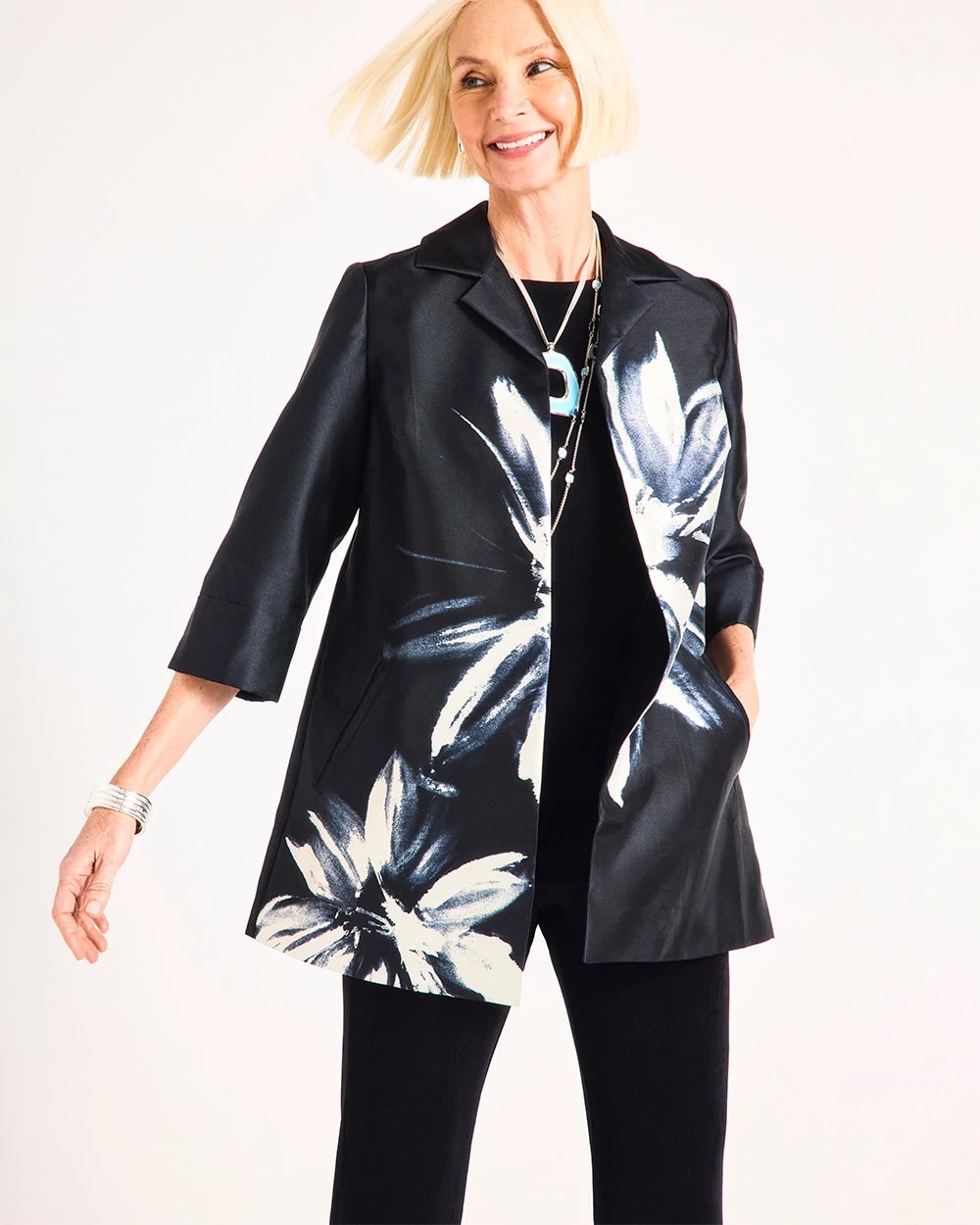 Travelers™ Collection Floral Long Jacket
