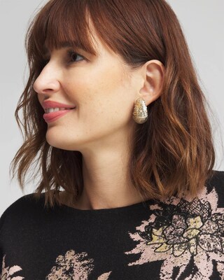 No Droop™ Neutral Sequin Huggie Earrings