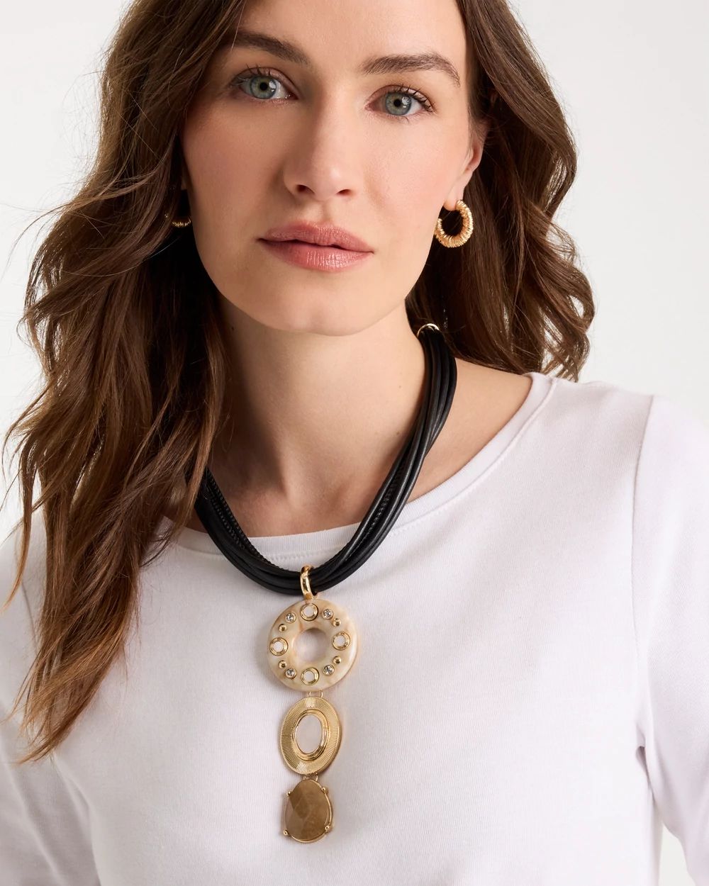 Embellished Linear Corded Necklace