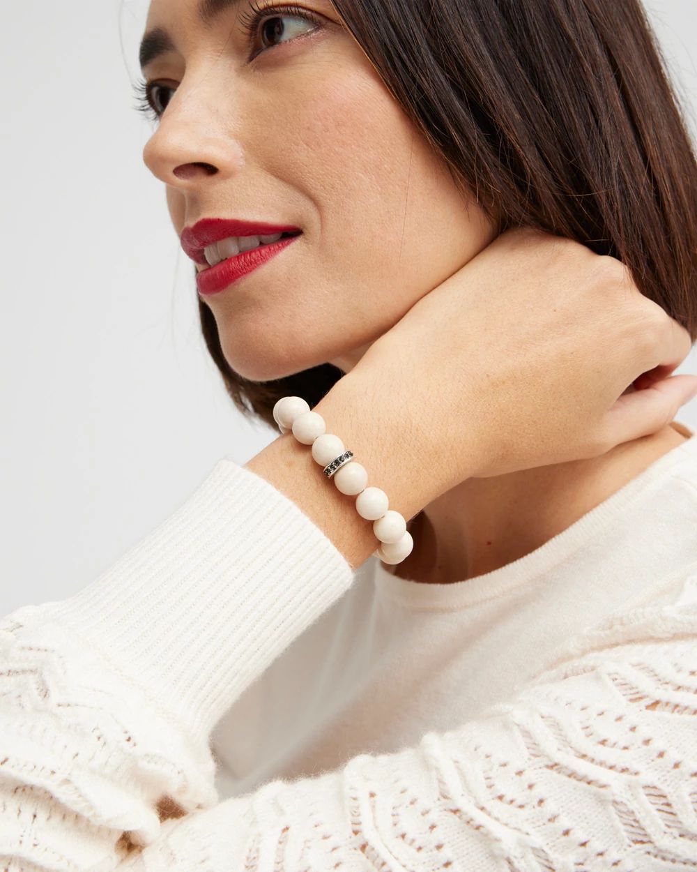 Marble Stone Pavé Stretch Bracelet