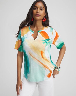 Watercolor Notch Neck Tee