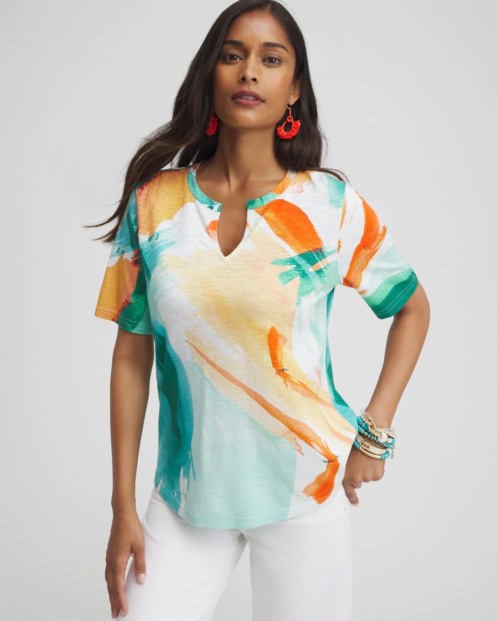 Watercolor Notch Neck Tee