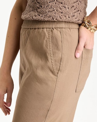 Soft-Stretch Linen Straight Tapered Ankle Pants click to view larger image.