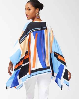Floral Print Poncho