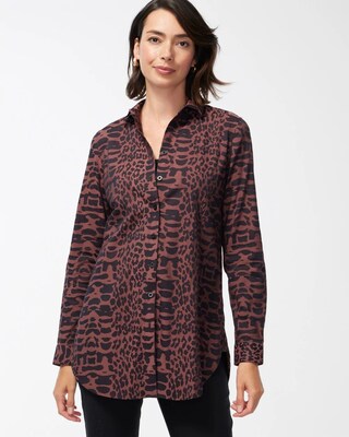 No Iron Stretch Animal Print Tunic