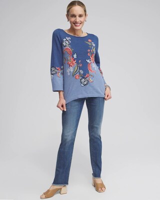 Floral Embroidered Kurta Sweater