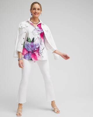 No Iron™ Stretch Floral 3/4 Sleeve Shirt