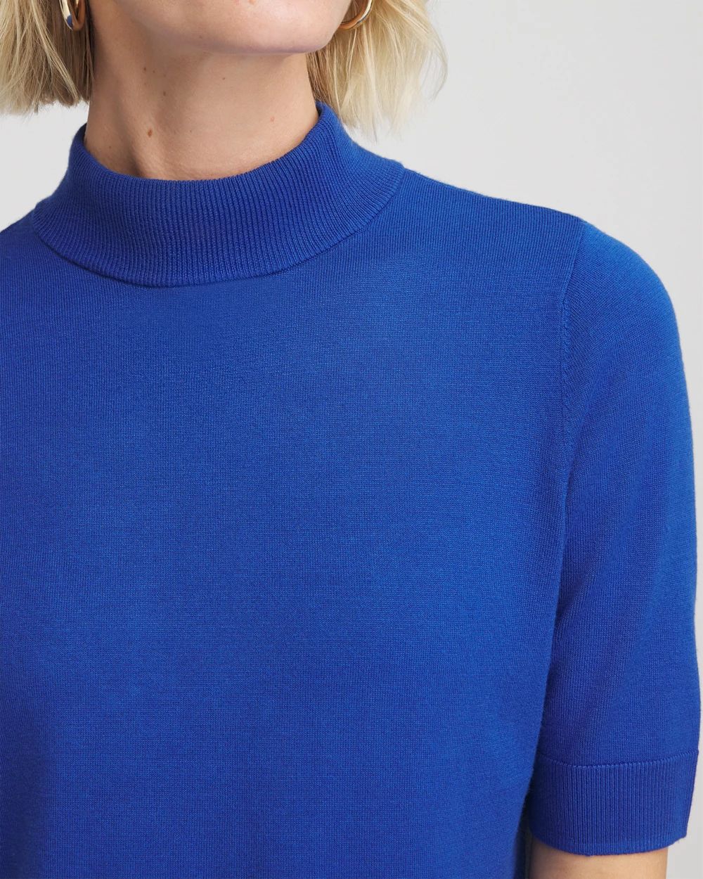 Elbow Sleeve Mock Neck Sweater