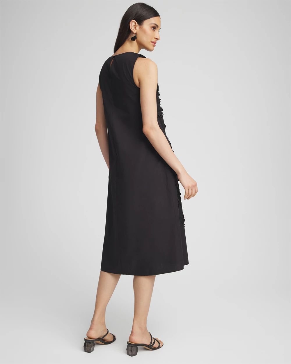 3D Flower Applique Sleeveless Dress