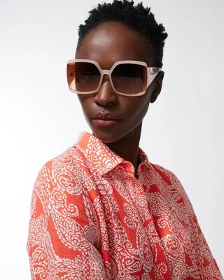 Linen Paisley Popover Dress