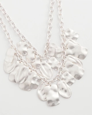 Double Square Charm Pendant Necklace click to view larger image.