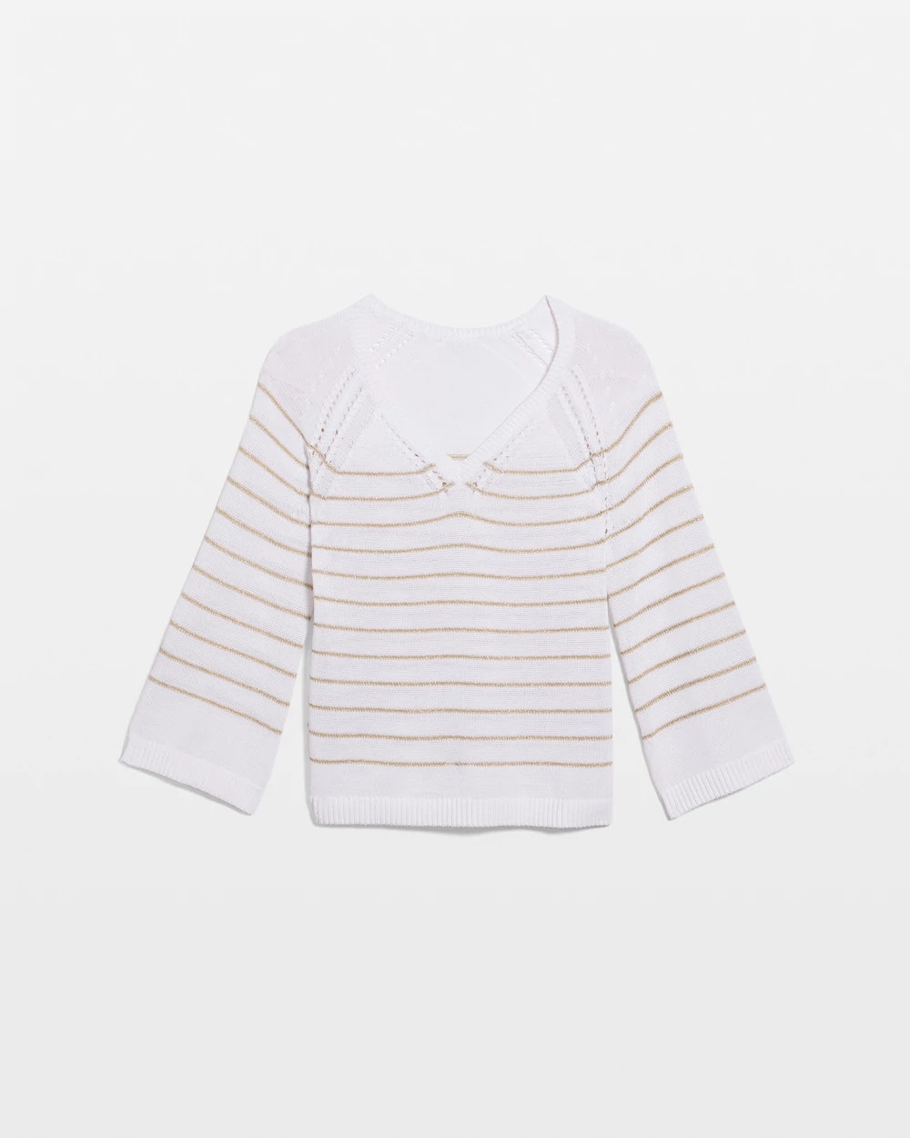 Metallic Striped Pullover Sweater