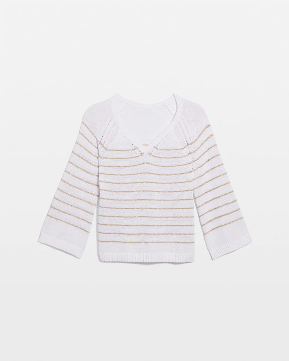 Metallic Striped Pullover Sweater