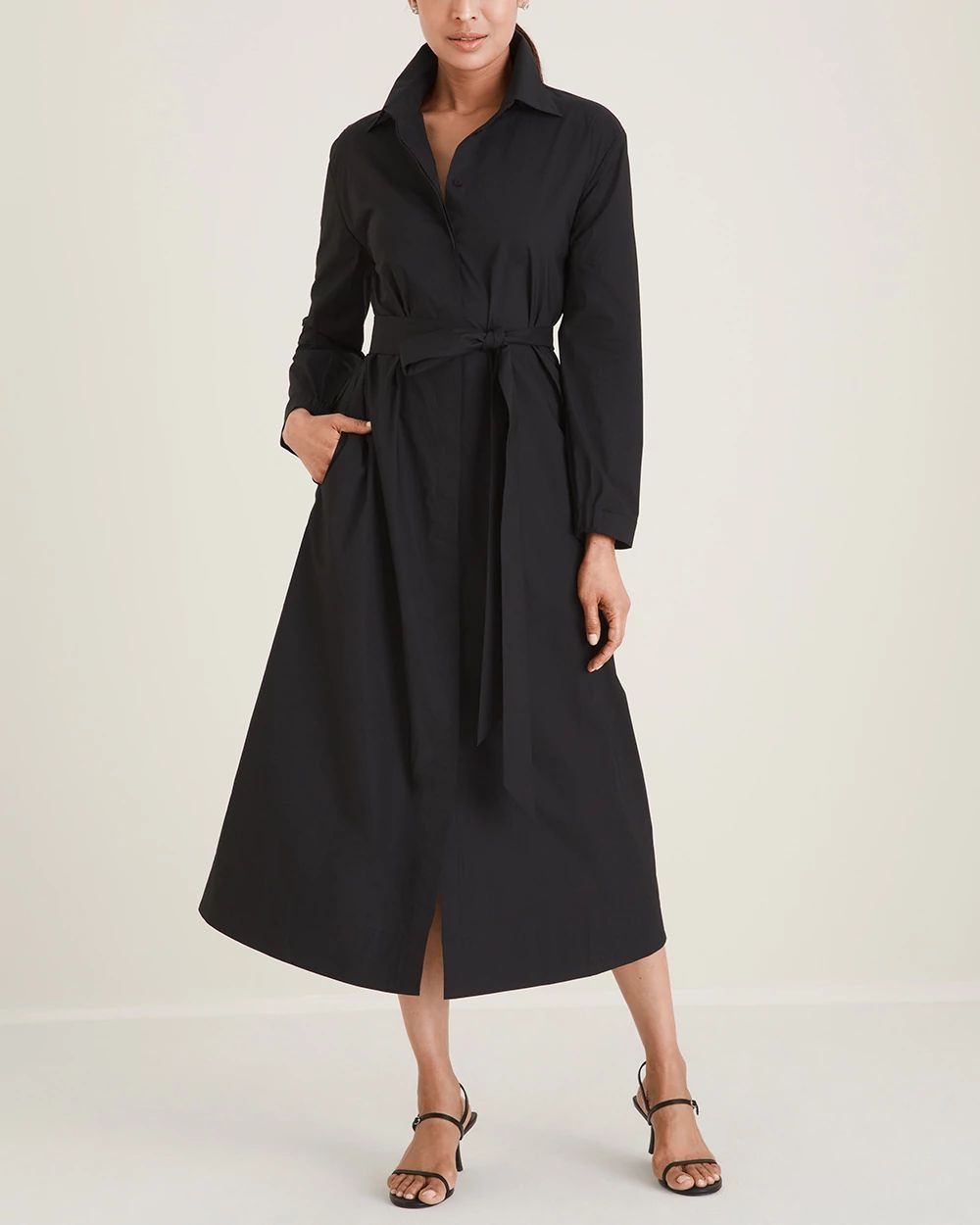 Black Label Stretch Poplin Shirt Dress