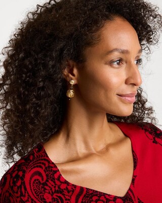Orange Sphere Drop Earrings click to view larger image.