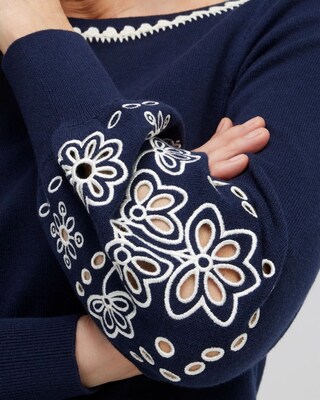 Embroidered Pullover Sweater