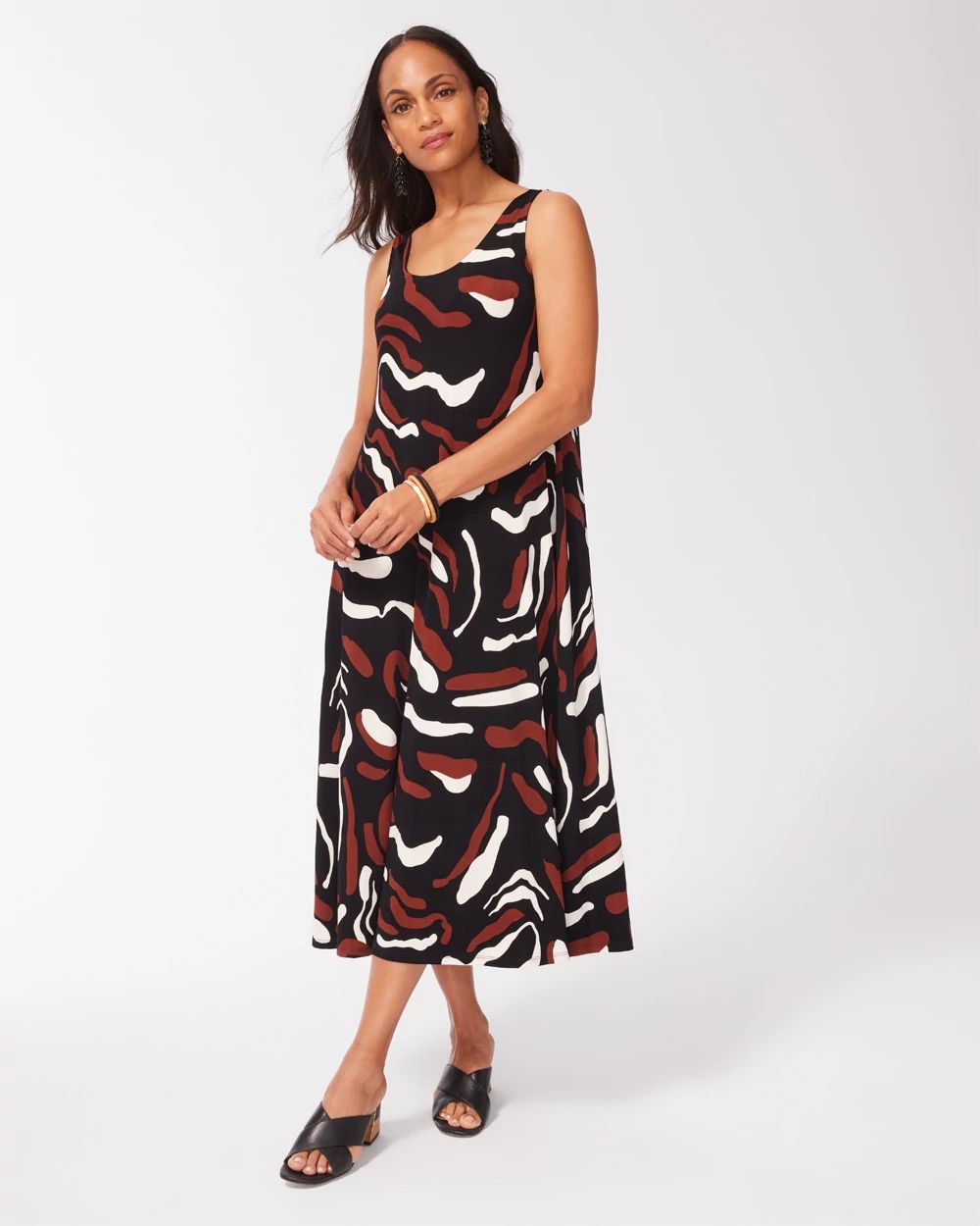 Travelers Abstract Print Tank Dress