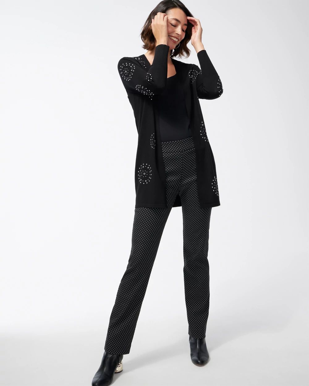 Spun Rayon Embellished Cardigan