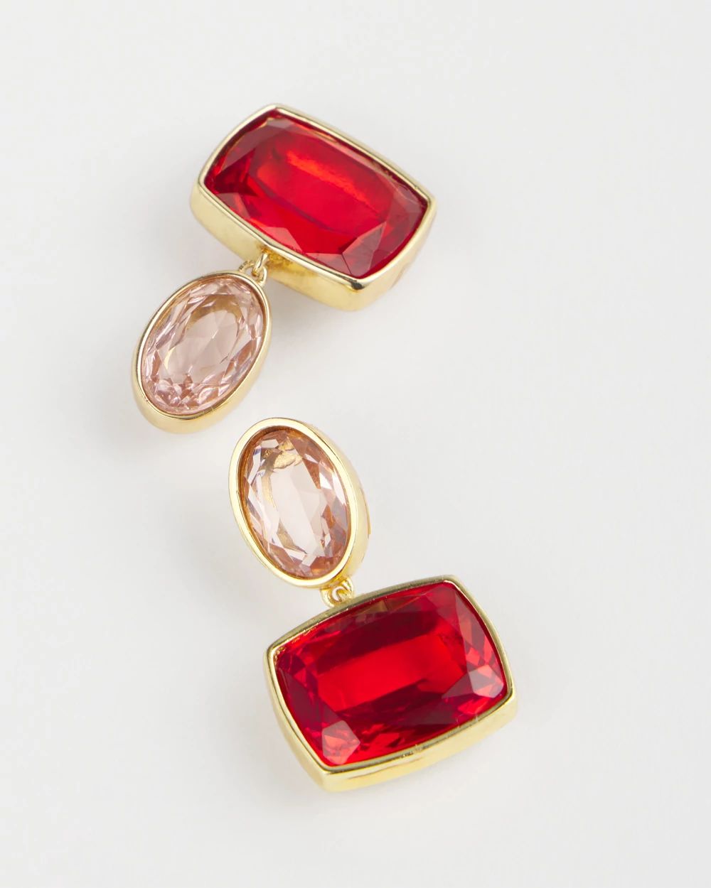 No Droop® Red Double Drop Earrings