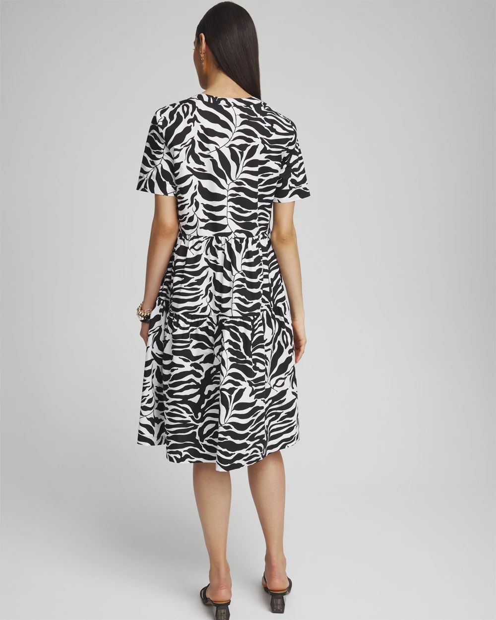 Poplin Palm Print Dress