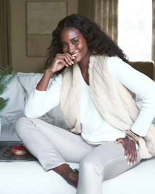 Elongated Faux Fur Vest