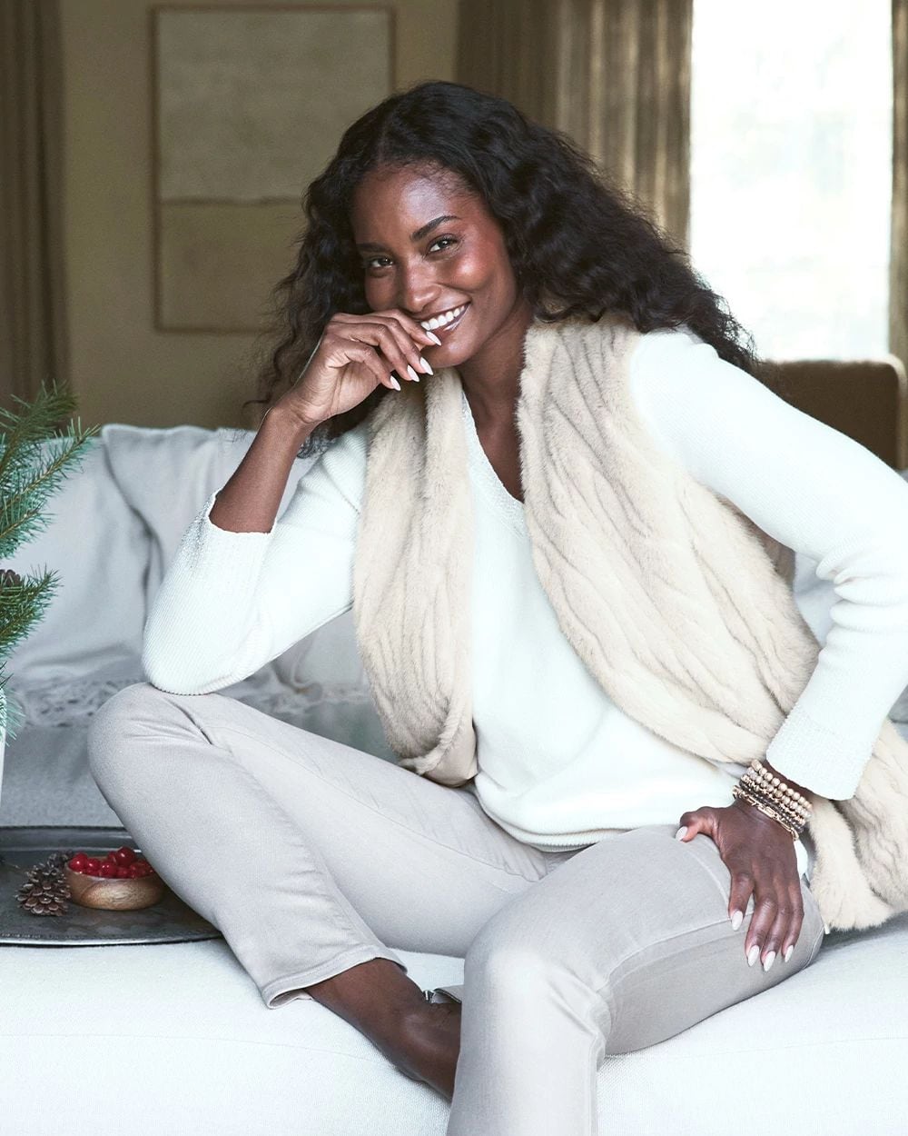 Elongated Faux Fur Vest