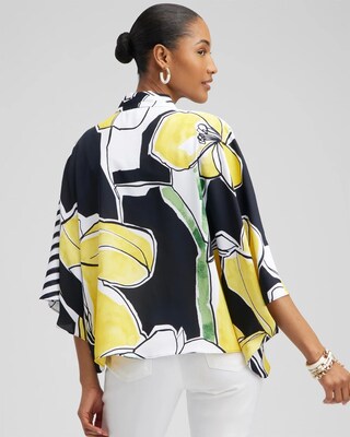 Floral Surplice Poncho