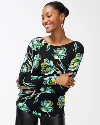 Spun Rayon Floral Printed Pullover
