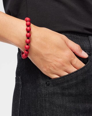 Matte Red Stretch Bracelet