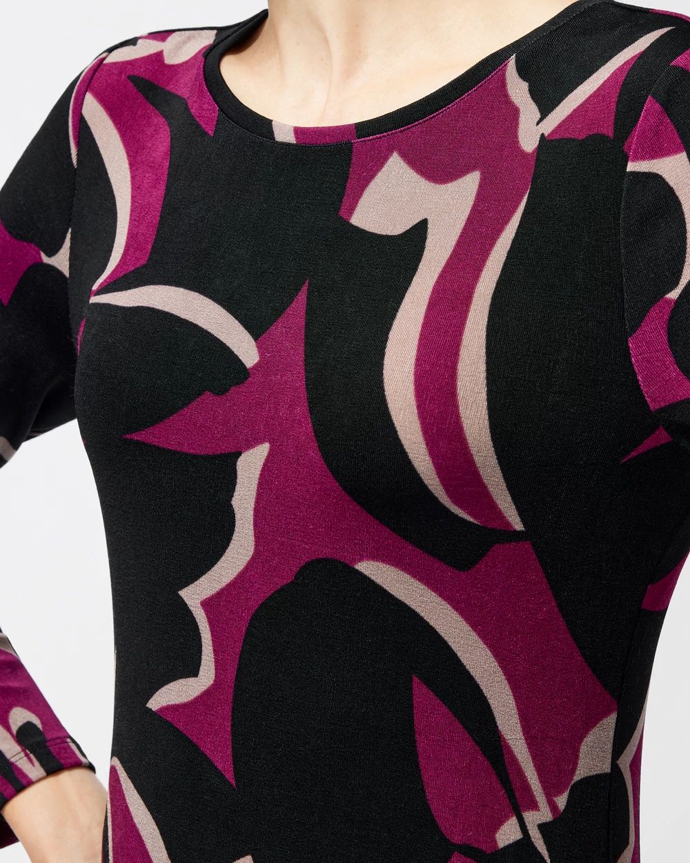Travelers Leafy Long Sleeve Midi Dress