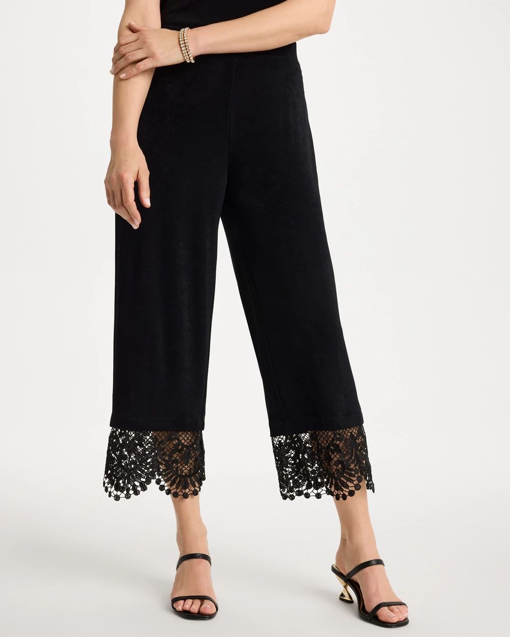 Travelers™ Lace Trim Cropped Pants