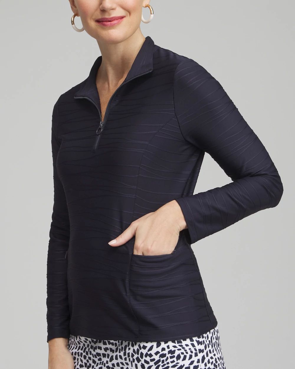 Zenergy® UPF Knit Jacquard Pullover