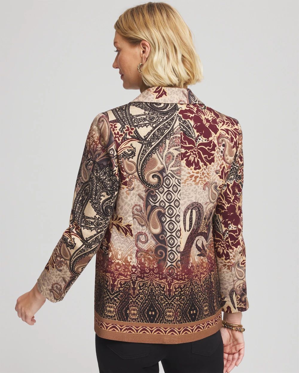 Artisinal Print Ponte Blazer