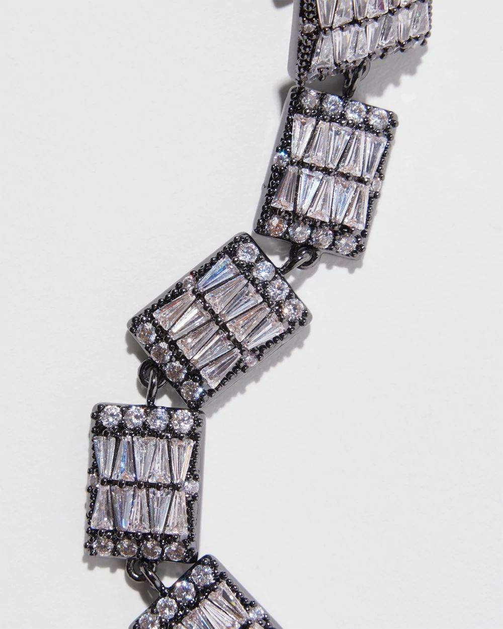 Cubic Zirconia Linear Duster Earrings