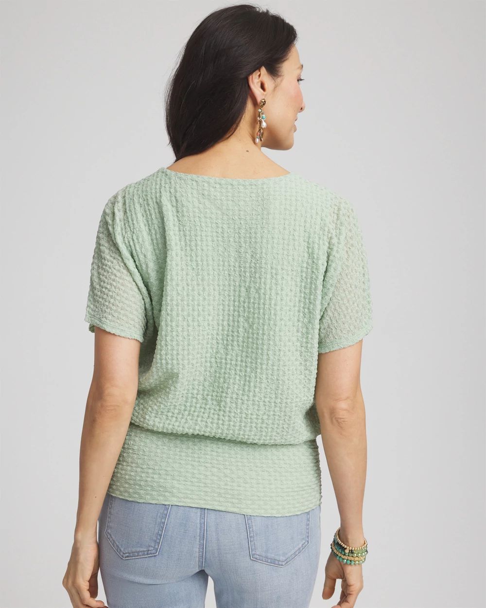 Jacquard Banded Hem Top