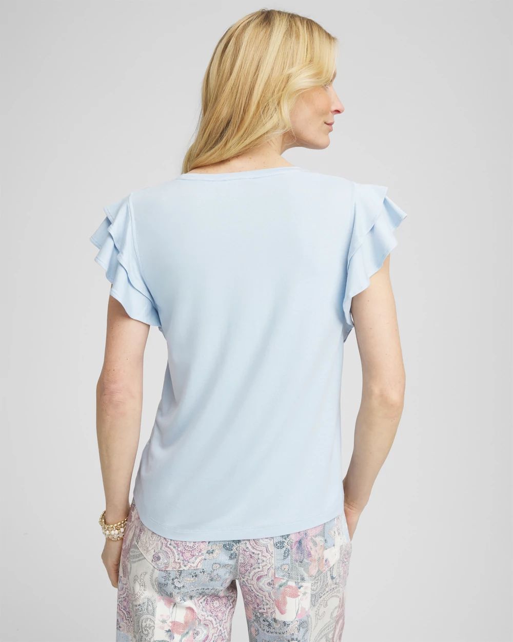 Touch of Cool™ Tiered Flutter Sleeved Tee