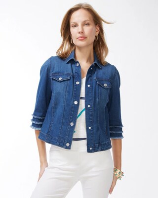Triple Fray Sleeve Denim Jacket