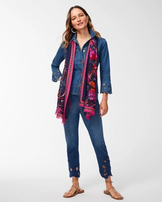 Warm Floral Oblong Scarf