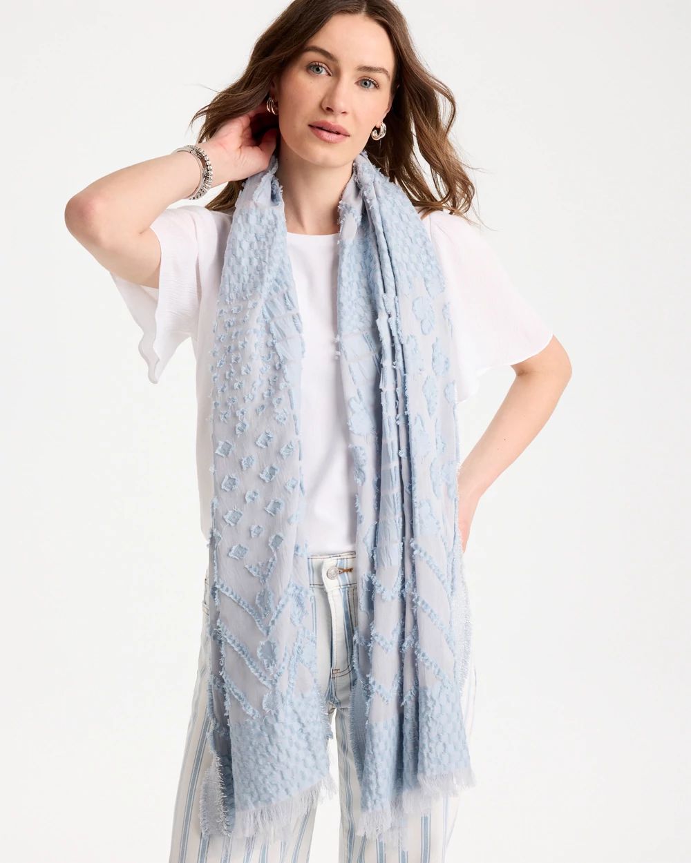 Jacquard Burnout Oblong Scarf