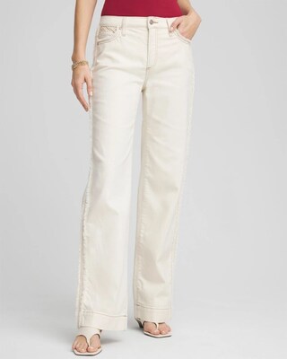Girlfriend High-Rise Frayed Jeans
