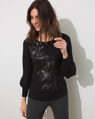 Tonal Sequin Pullover Sweater