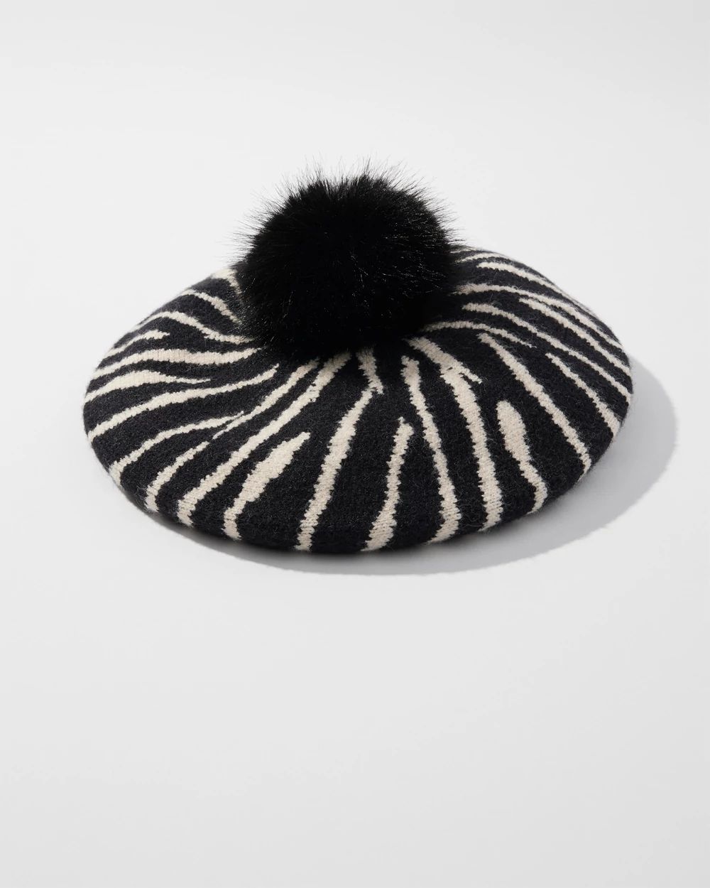 Embellished Zebra Print Beret