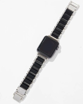 Black & Silver Tone Apple Watch Band