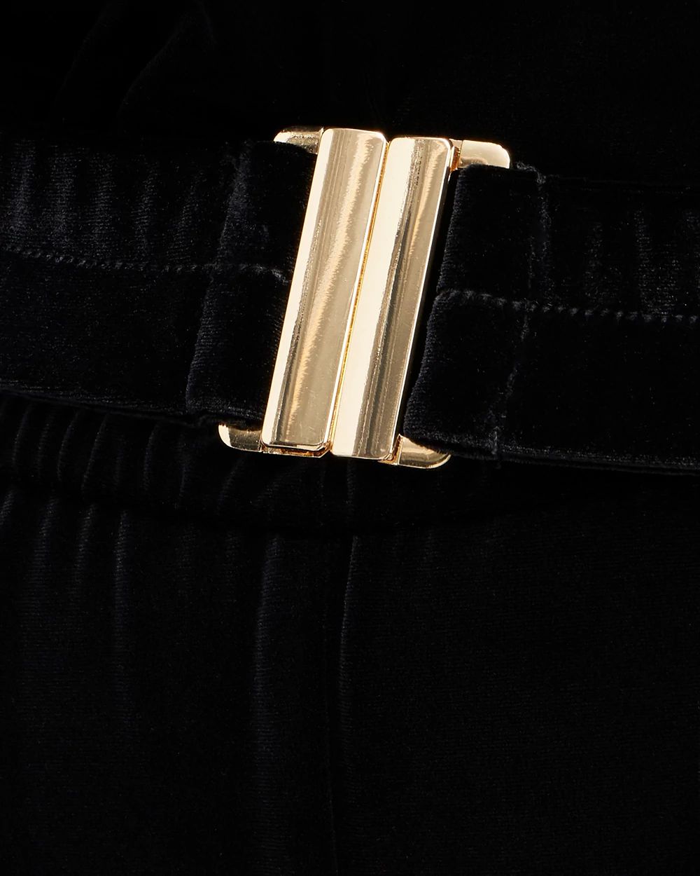 Travelers Collection Velvet Belted Jumpsuit