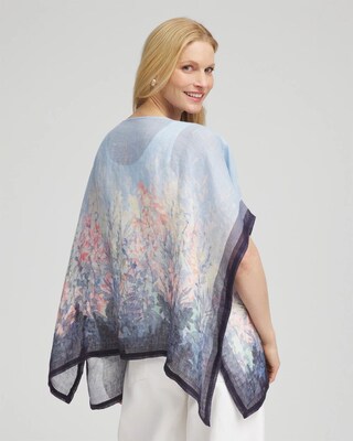 Linen Watercolor Boatneck Poncho click to view larger image.
