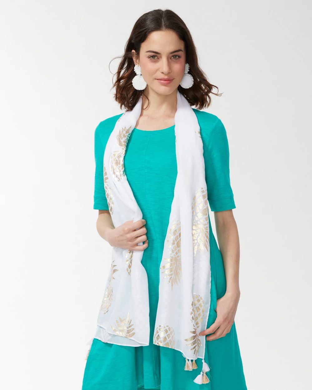Pineapple Print Oblong Scarf